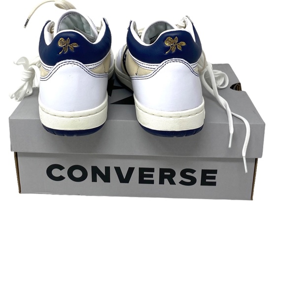 Converse Fastbreak Pro Women Sneakers Leather Mid Top Egret Navy Canvas A01703C - Picture 4 of 10